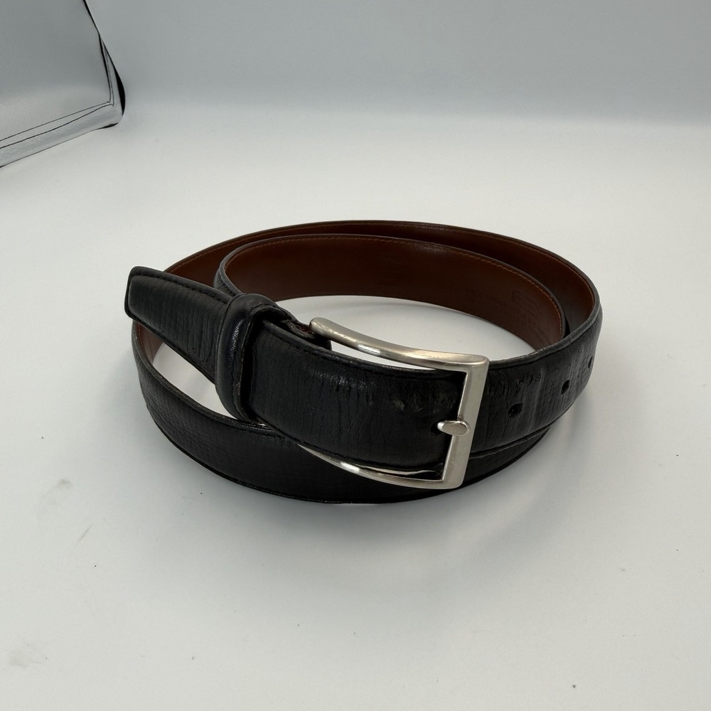 Coach Men's Black Leather Belt Size 36in (90cm) #5921 Cowhide Square Buckle